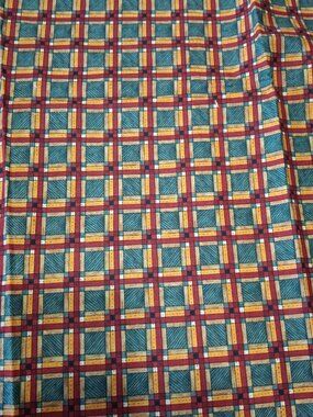 Debbie Mumm SSI Fabric, Quilt Pattern Look Plaid, Green Red, 28" x 44"